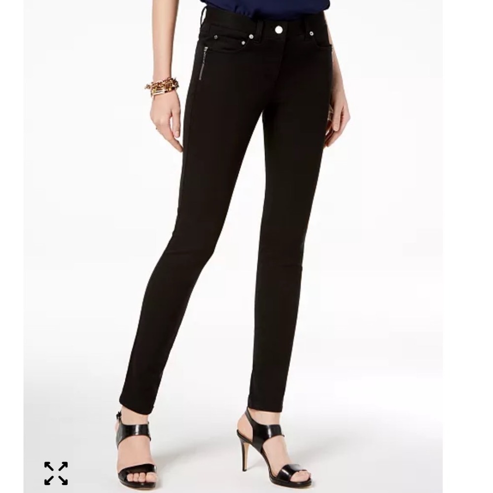 Michael Kors Izzy Skinny Black Jeans Stretch High Rise Classic‎ Style Size 8